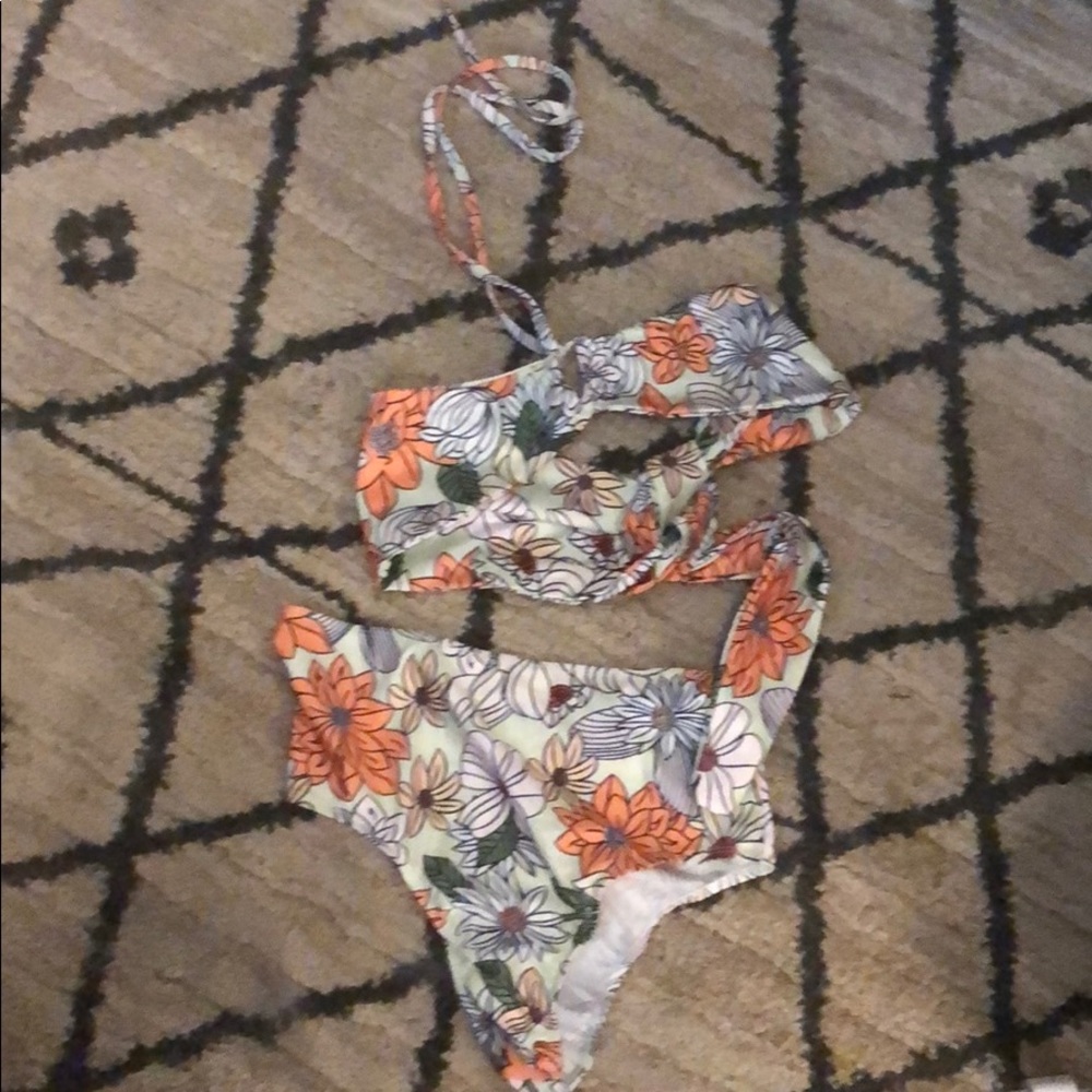 Halter Top High Waisted Swim Suit